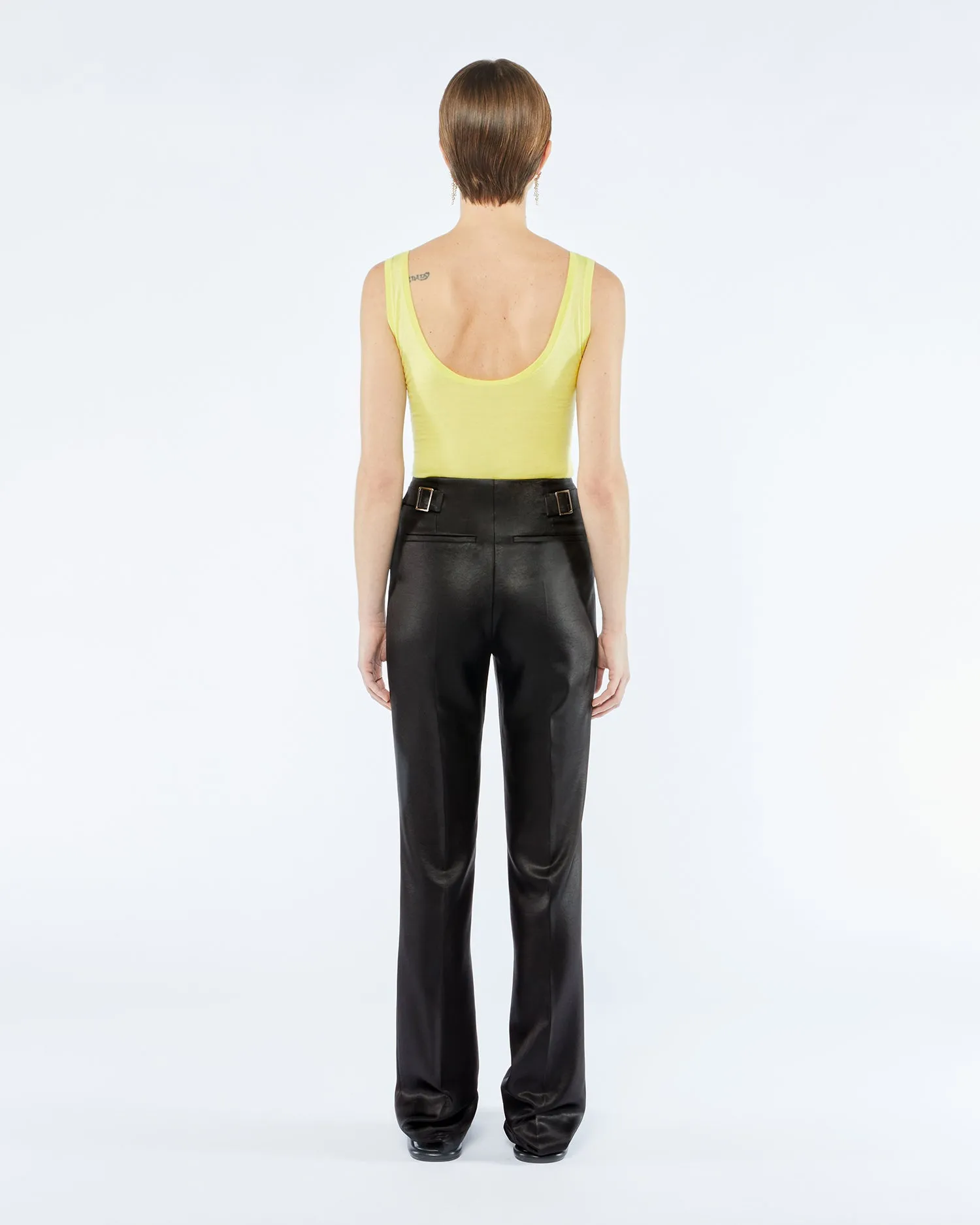 Maurie - Sale Tailored Satin Pants - Black