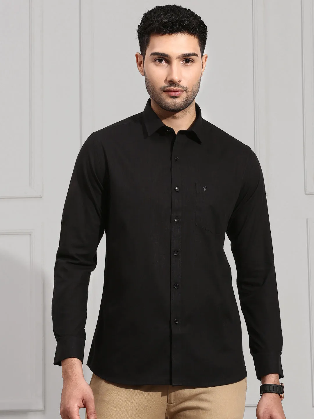 Men 100% Cotton Shirt Black CL2 GT8