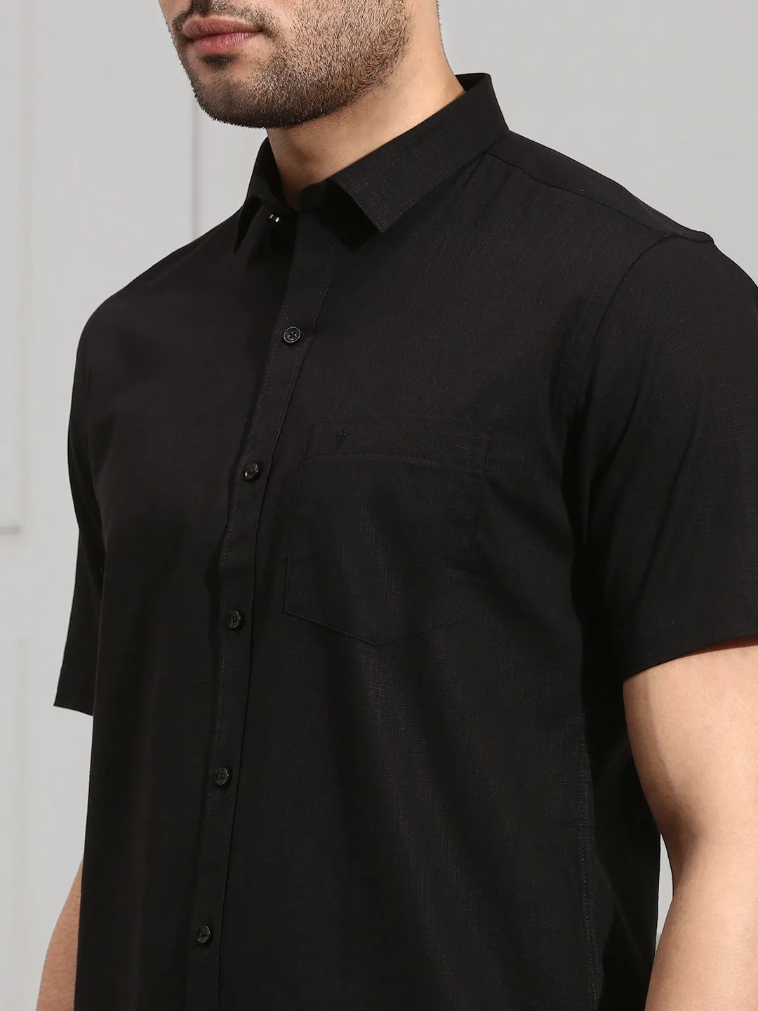 Men 100% Cotton Shirt Black CL2 GT8