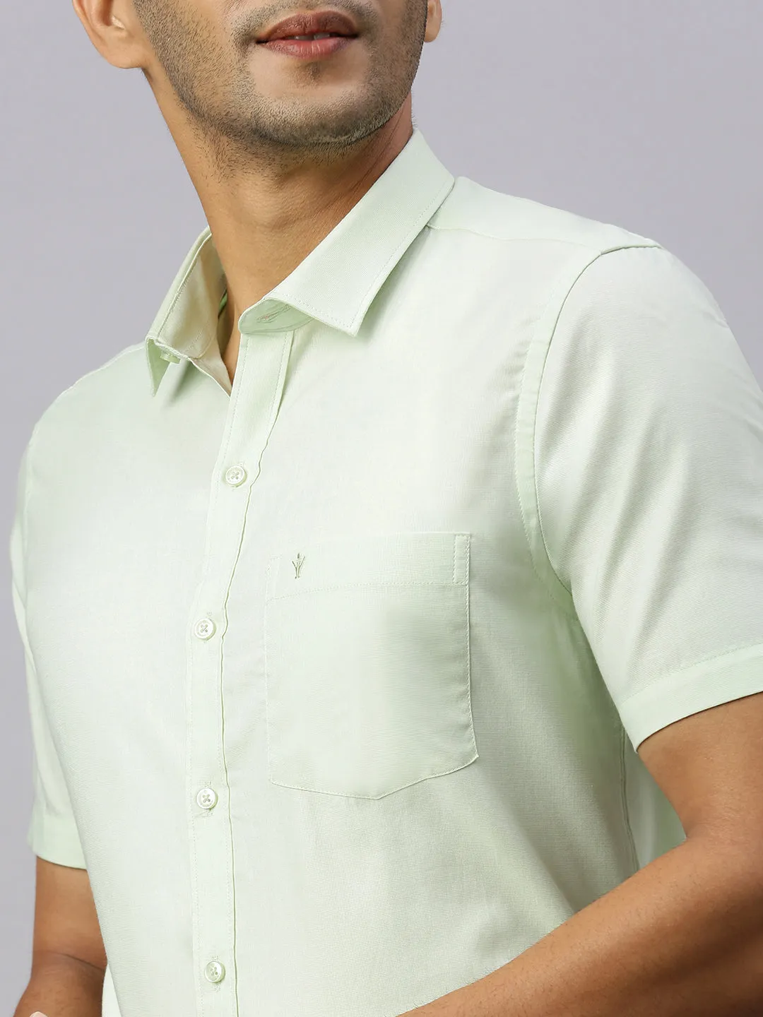 Men 100% Cotton Shirt Pale Green CL8 GF1