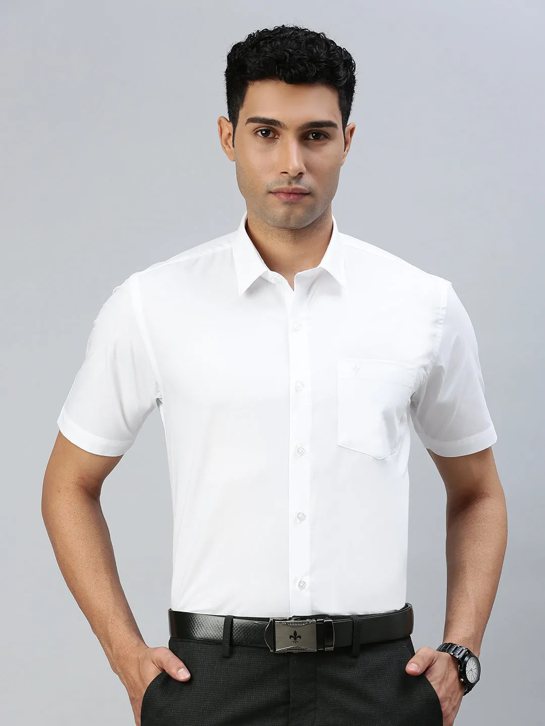 Men Cotton Rich Uth Fit White Shirt