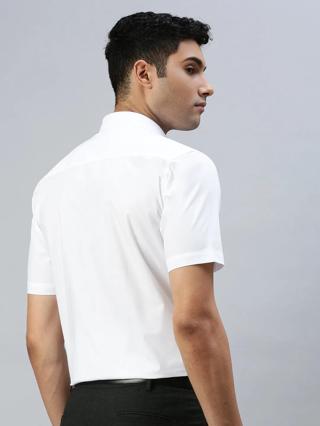 Men Cotton Rich Uth Fit White Shirt