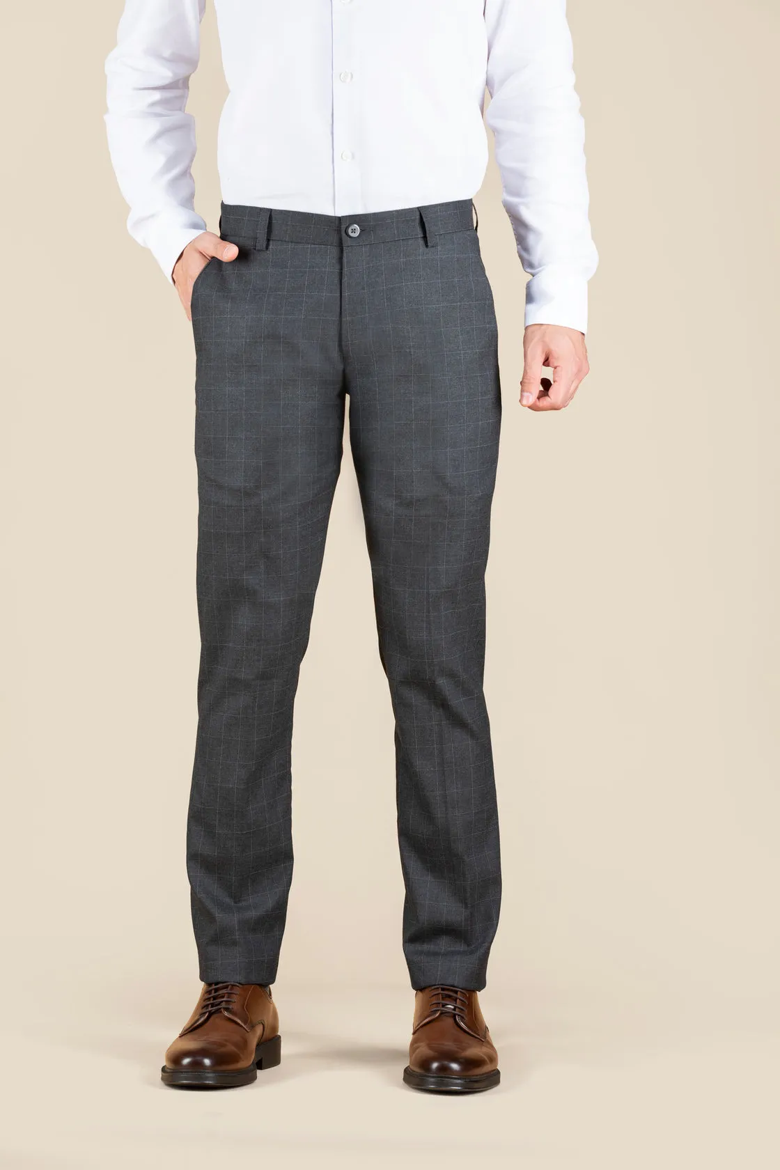 Men's Black Slim Fit Non Stretch Formal Trouser With Flat Front