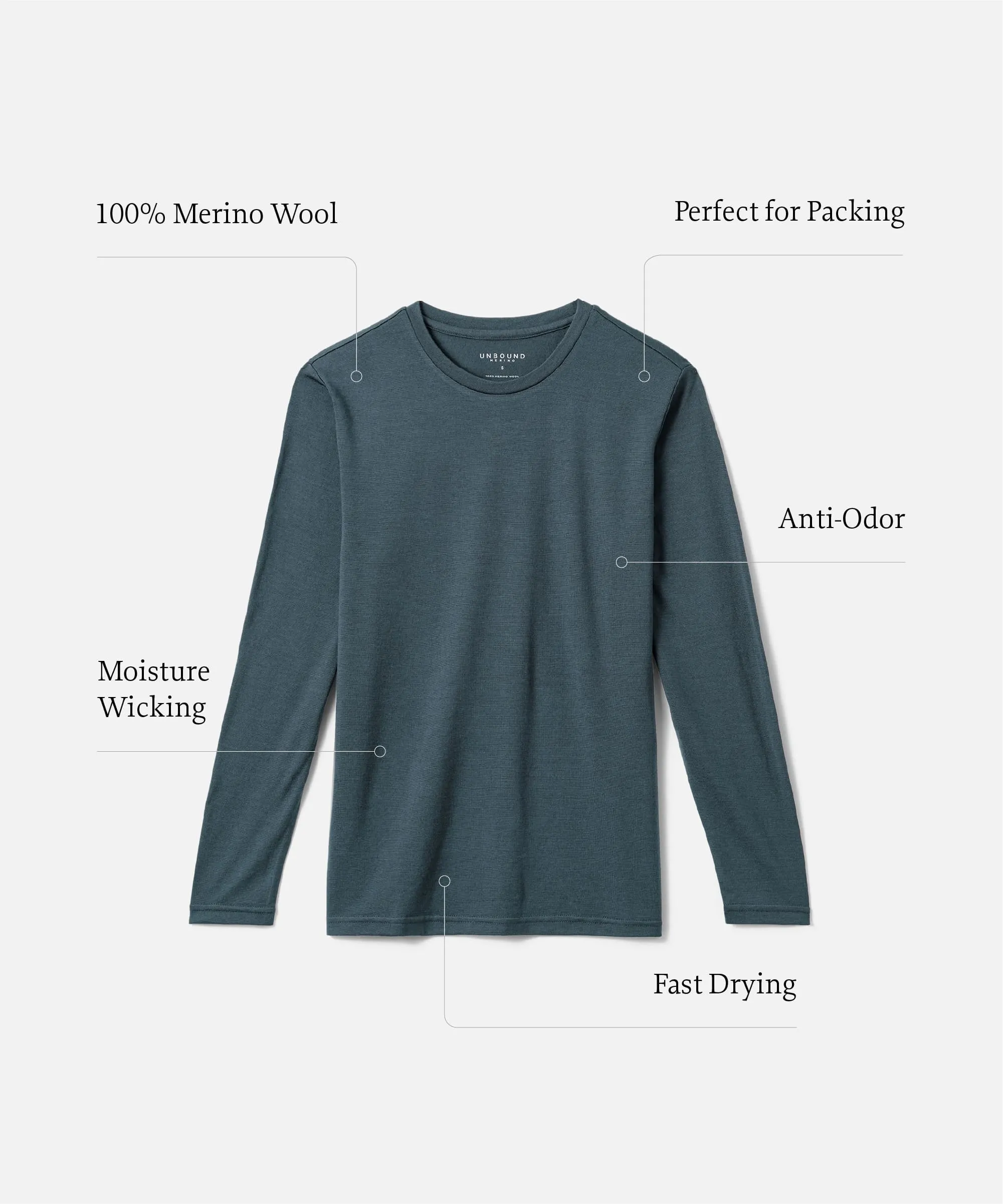 Men's Long Sleeve Merino Crew