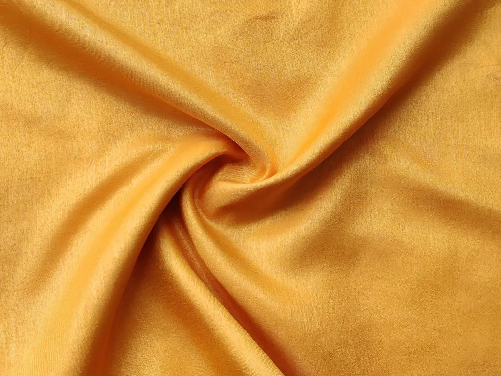 Mustard Yellow Plain Rose Silk Fabric