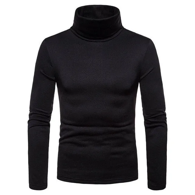 New Men's Shirt Streetwear Warm Winter Warm High Neck Pullover Jumper Tops Turtleneck Fashion Shirt 4 Colors High Quality Blouse