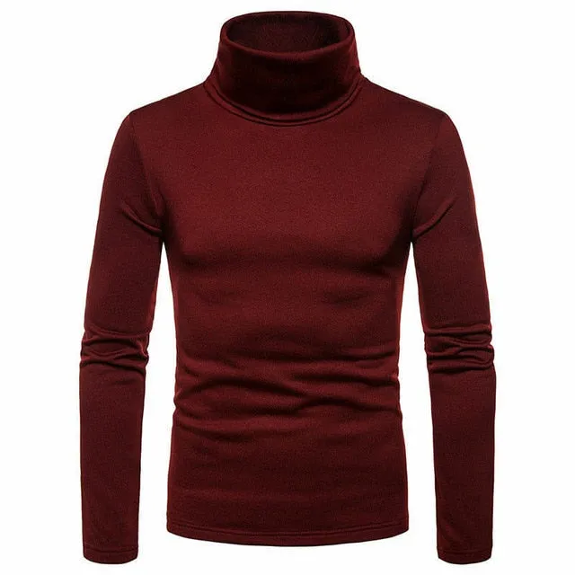 New Men's Shirt Streetwear Warm Winter Warm High Neck Pullover Jumper Tops Turtleneck Fashion Shirt 4 Colors High Quality Blouse