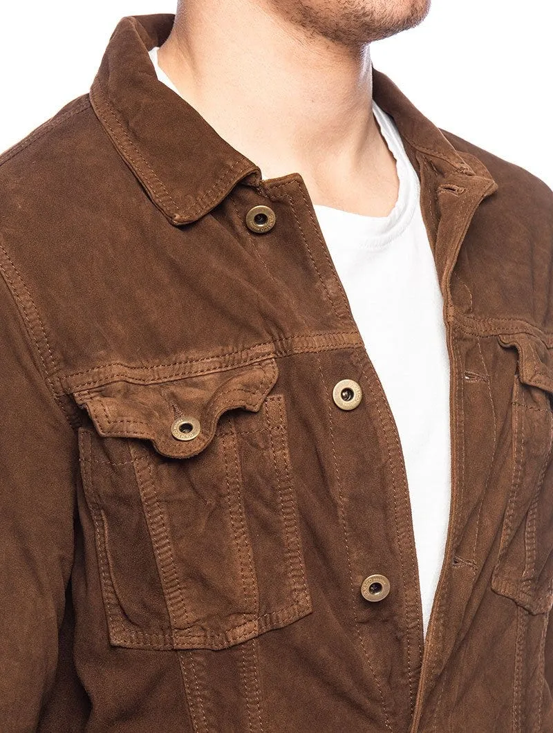 OLIVIERO LEATHER JACKET IN TOBACCO