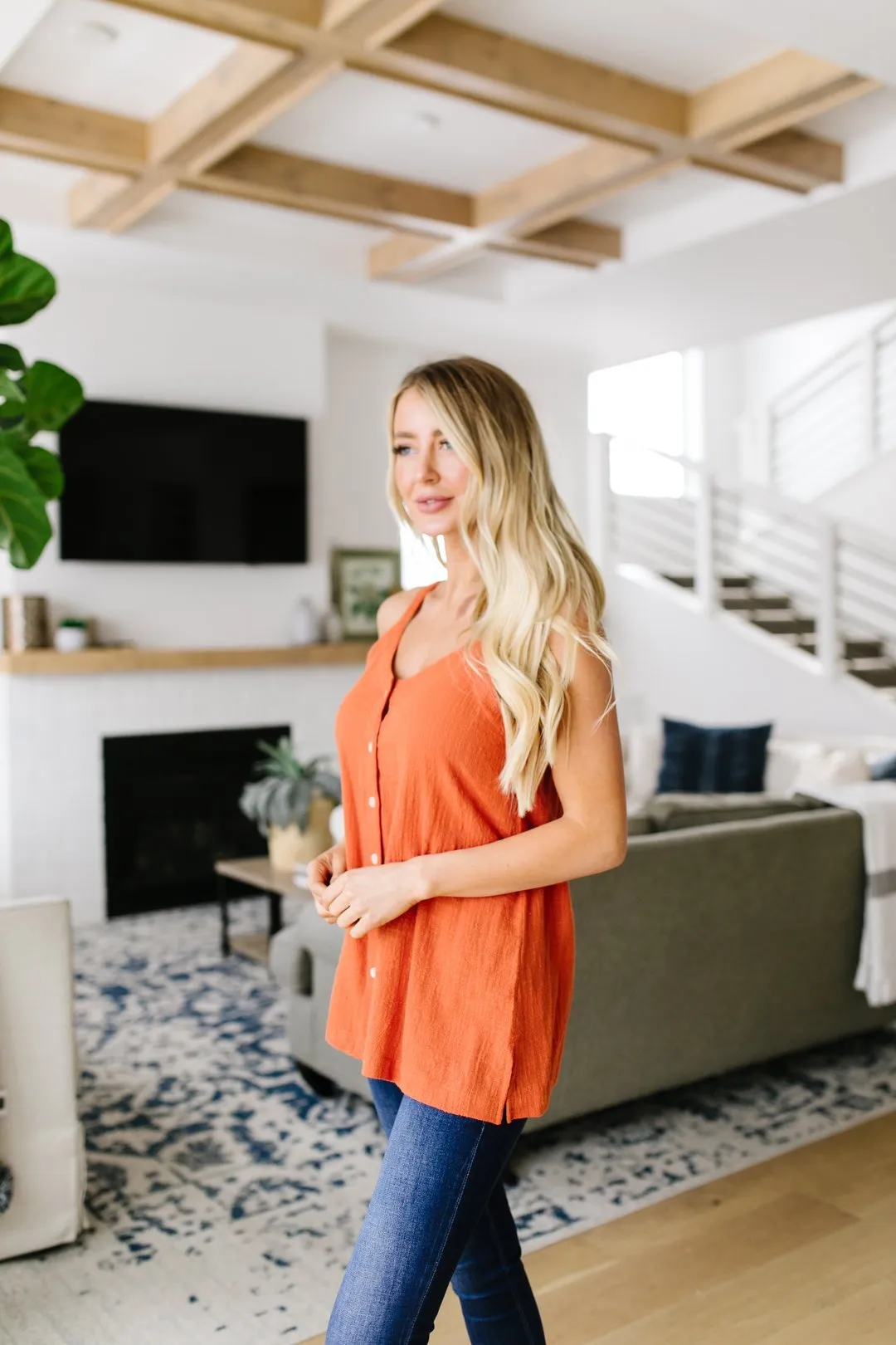 Perfect Blend Button-Down Tank