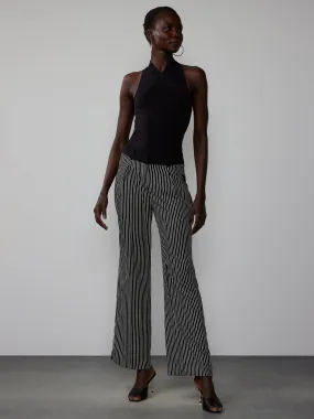 Petite Yarn-Dyed Striped Wide Leg Pant