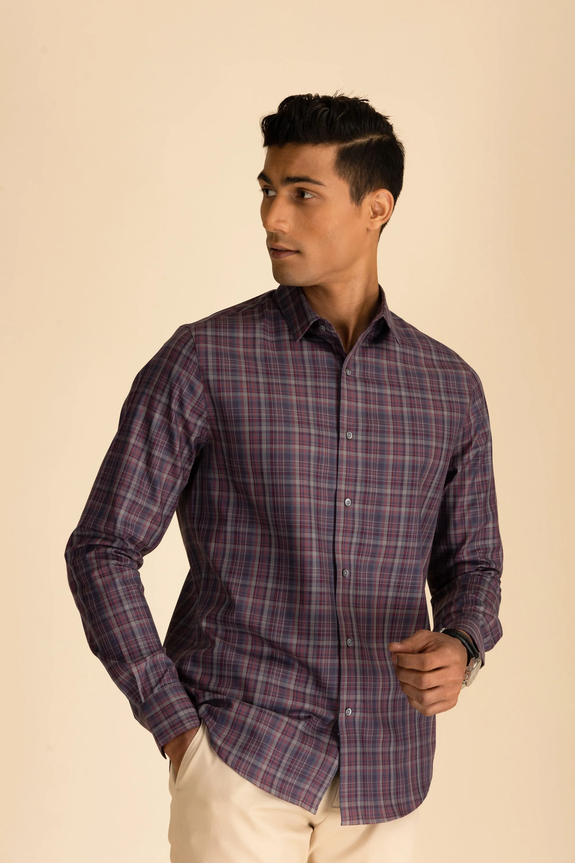 Plum Check Shirt