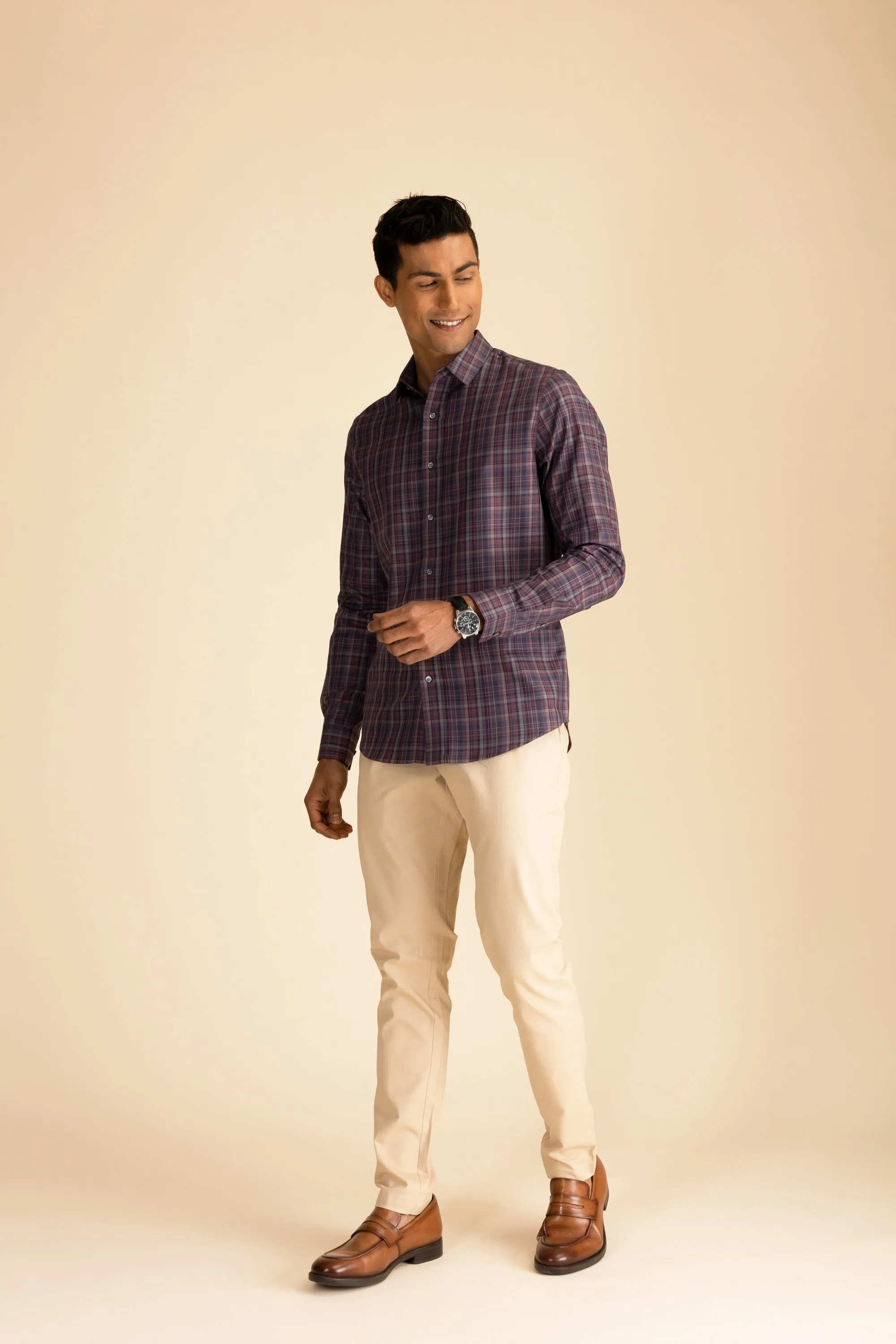 Plum Check Shirt