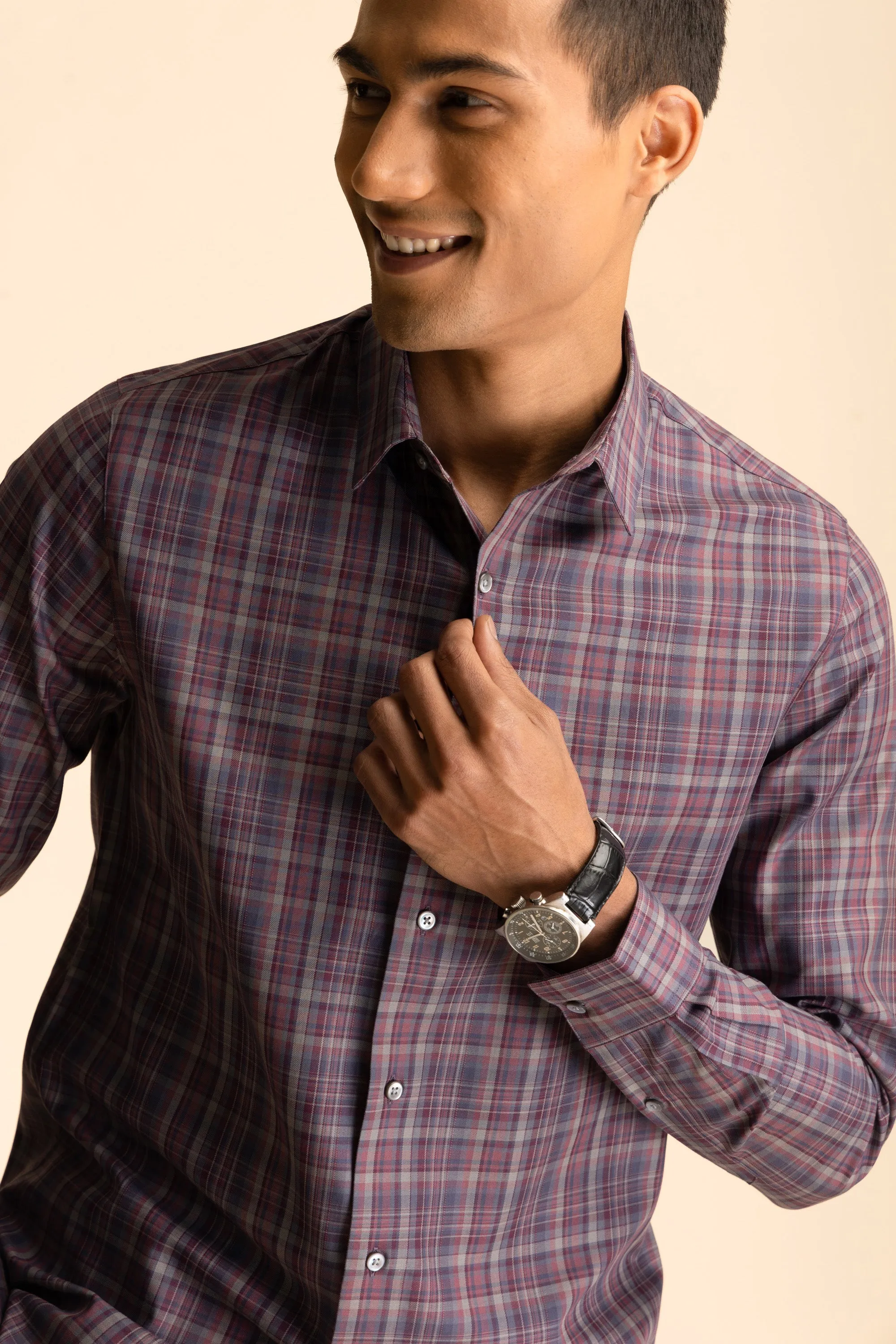 Plum Check Shirt