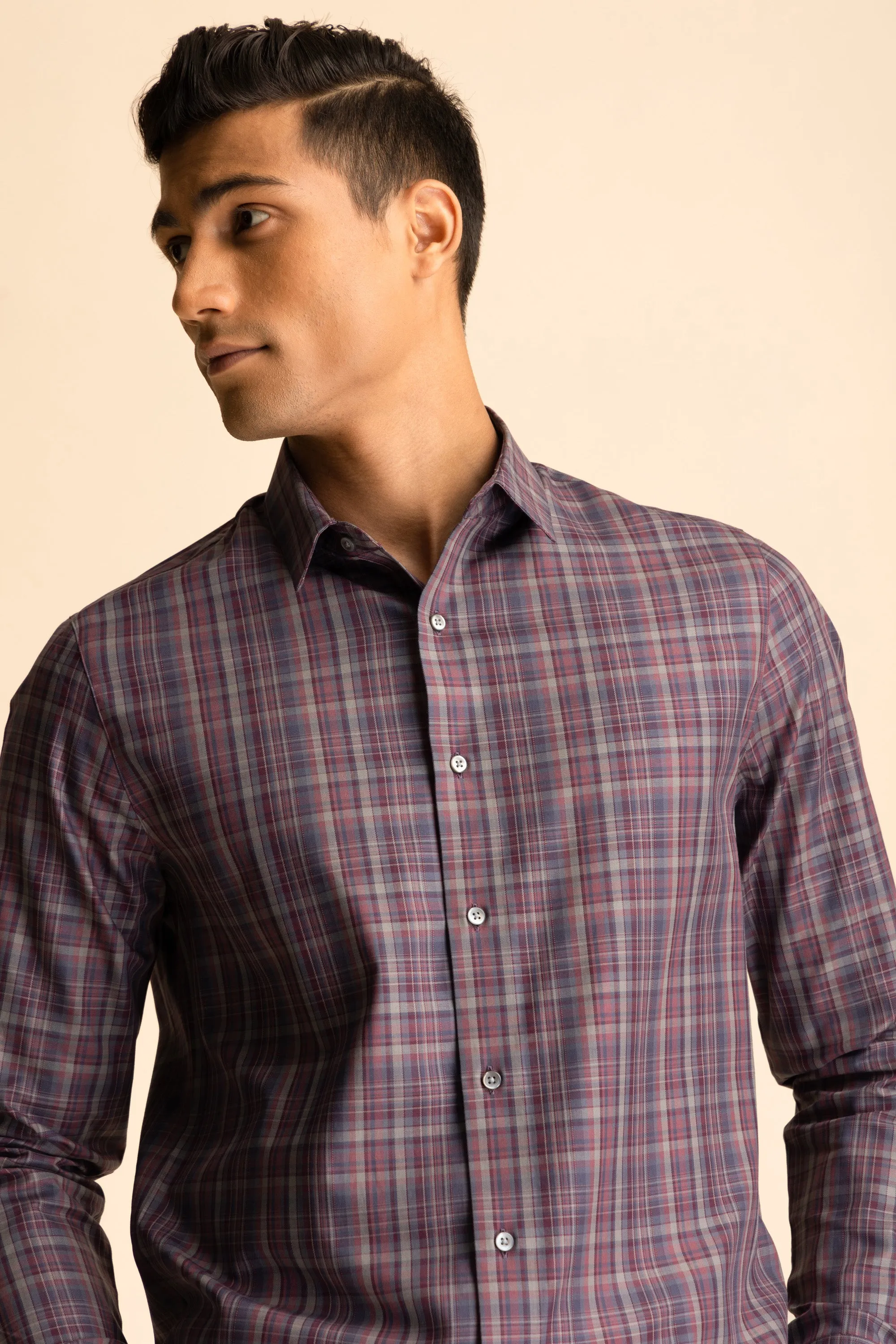 Plum Check Shirt