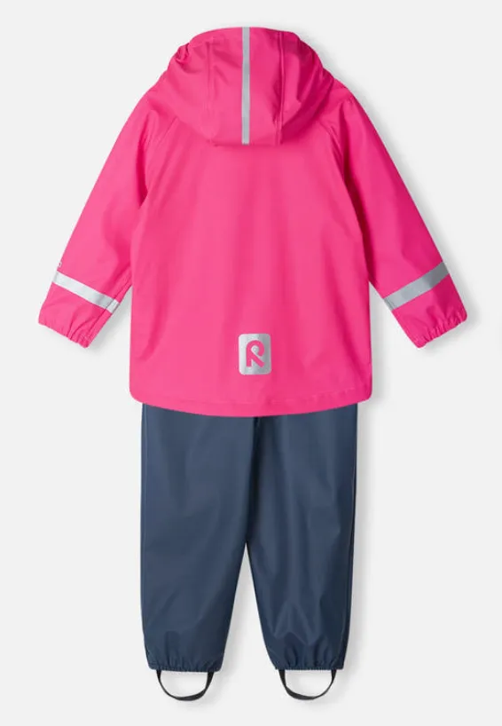 REIMA Waterproof Rain Jacket & Rain Pants Set - Tihku - Candy Pink