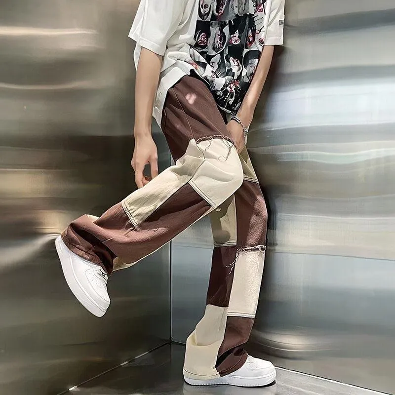 Riolio - Y2K Patchwork Pants - chill guy 90s fashion mens fashion