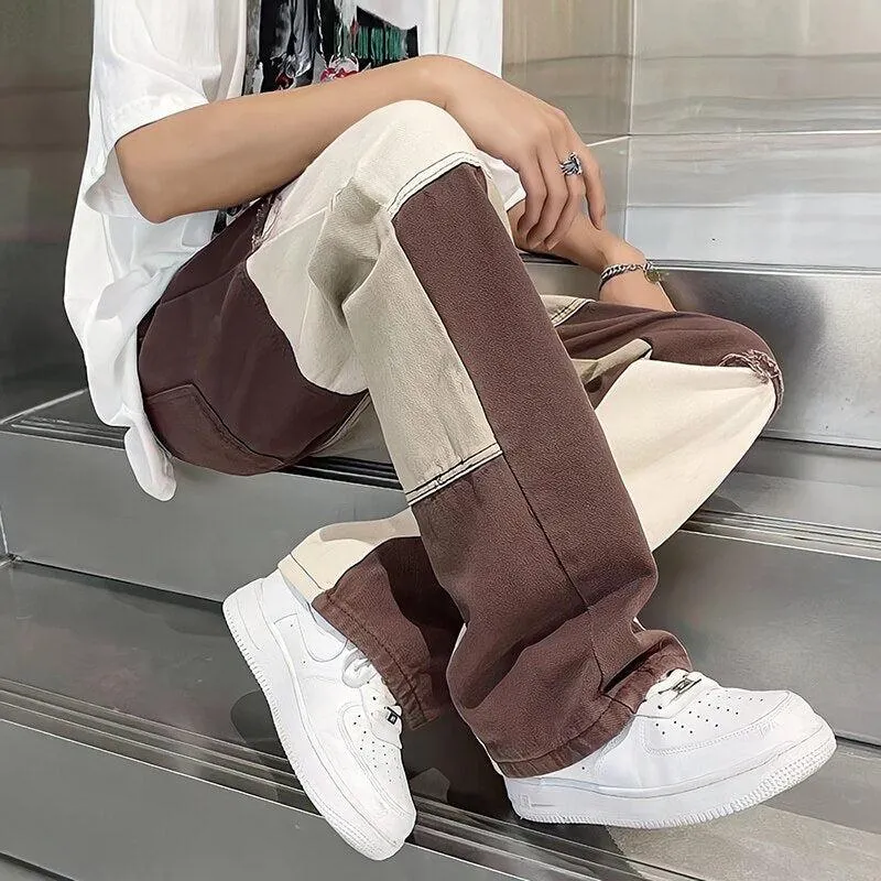 Riolio - Y2K Patchwork Pants - chill guy 90s fashion mens fashion