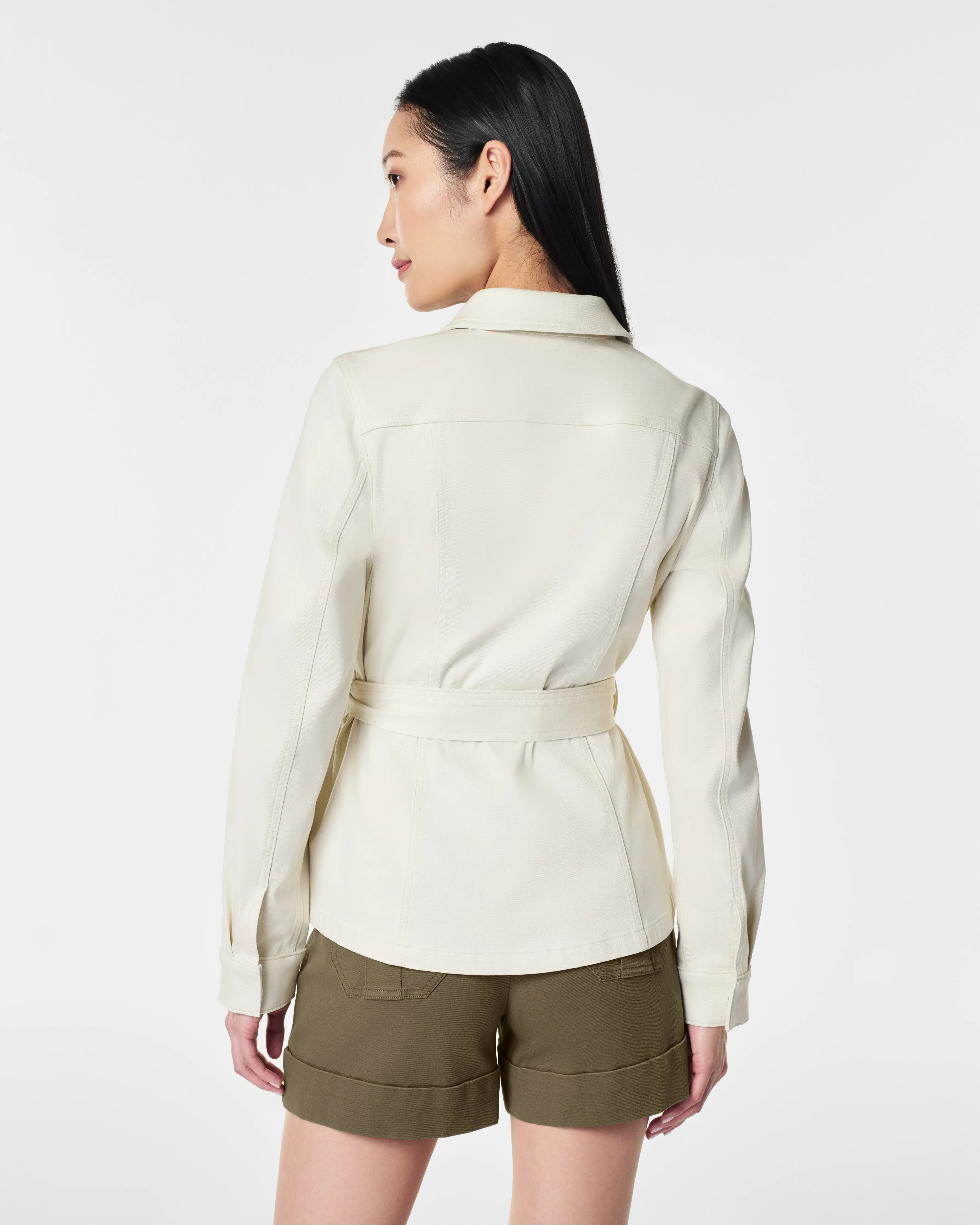 SPANX® Stretch Twill Tie Front Shirt Jacket