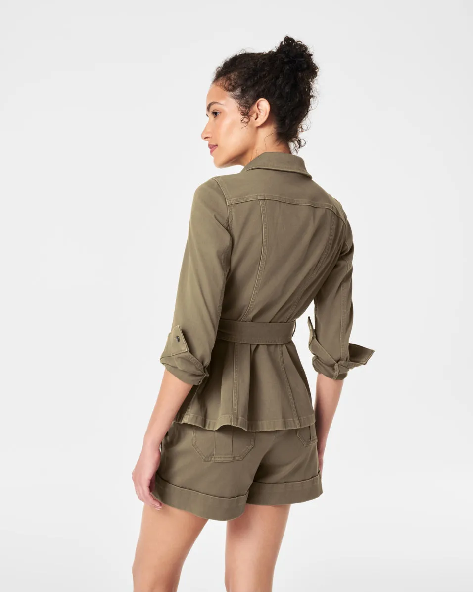 SPANX® Stretch Twill Tie Front Shirt Jacket