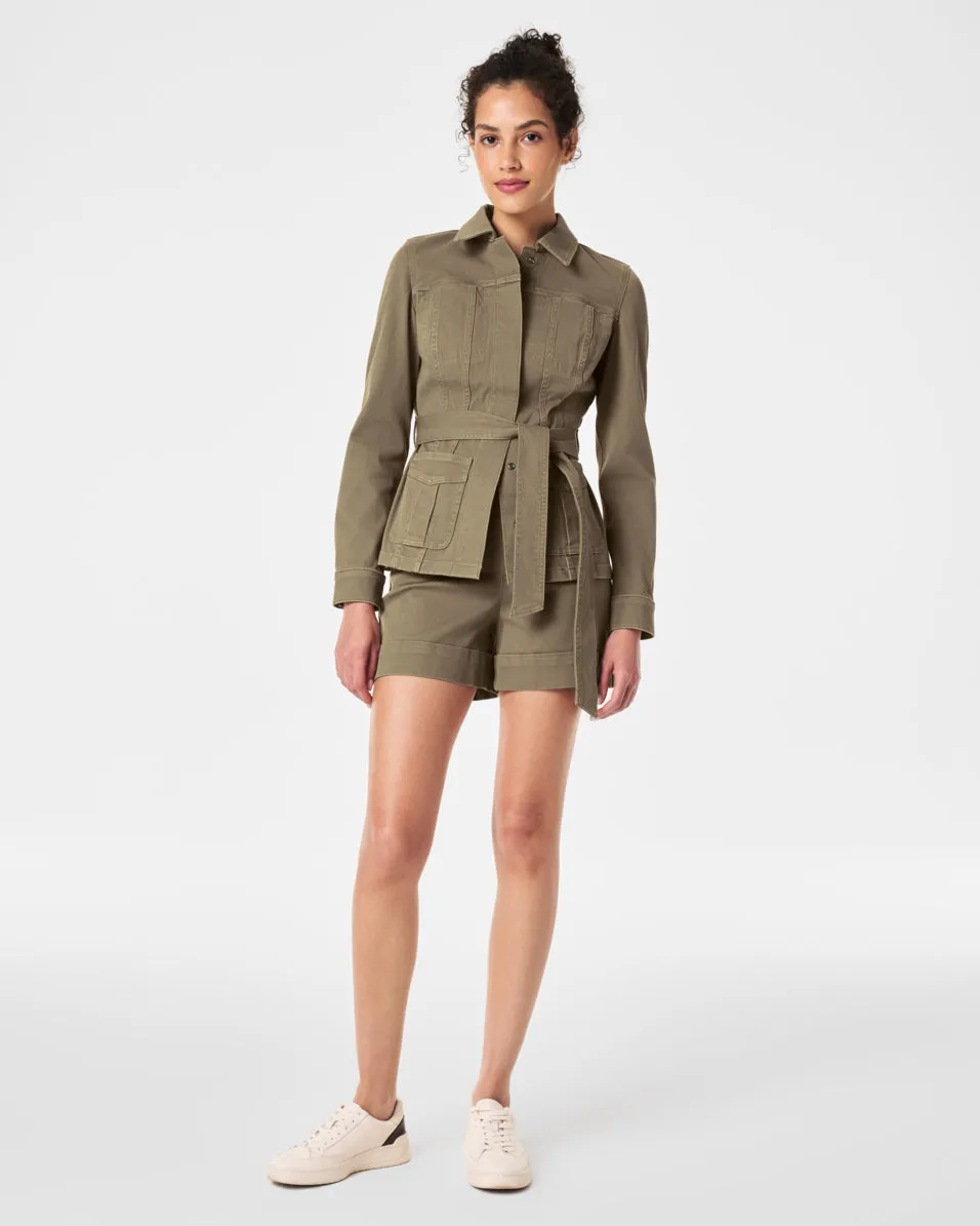 SPANX® Stretch Twill Tie Front Shirt Jacket