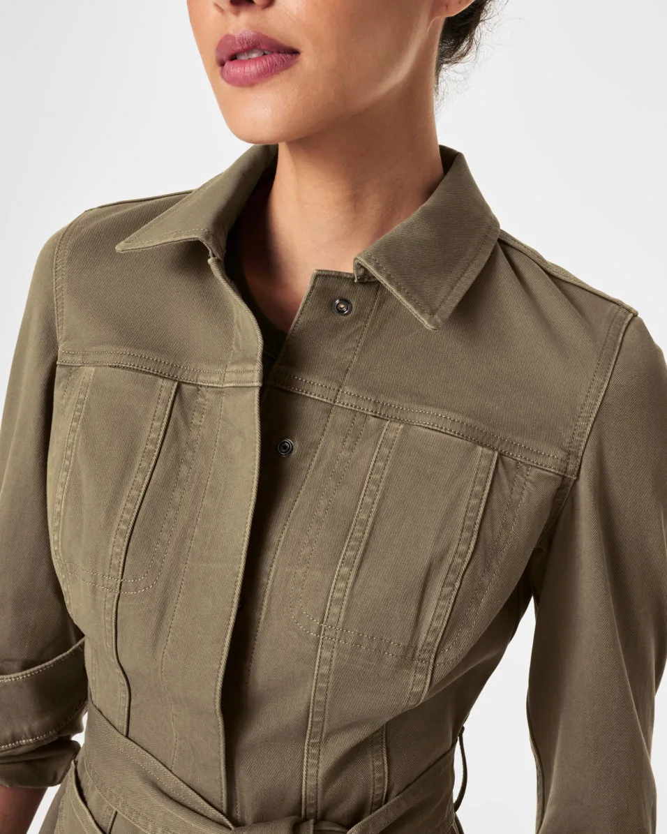 SPANX® Stretch Twill Tie Front Shirt Jacket