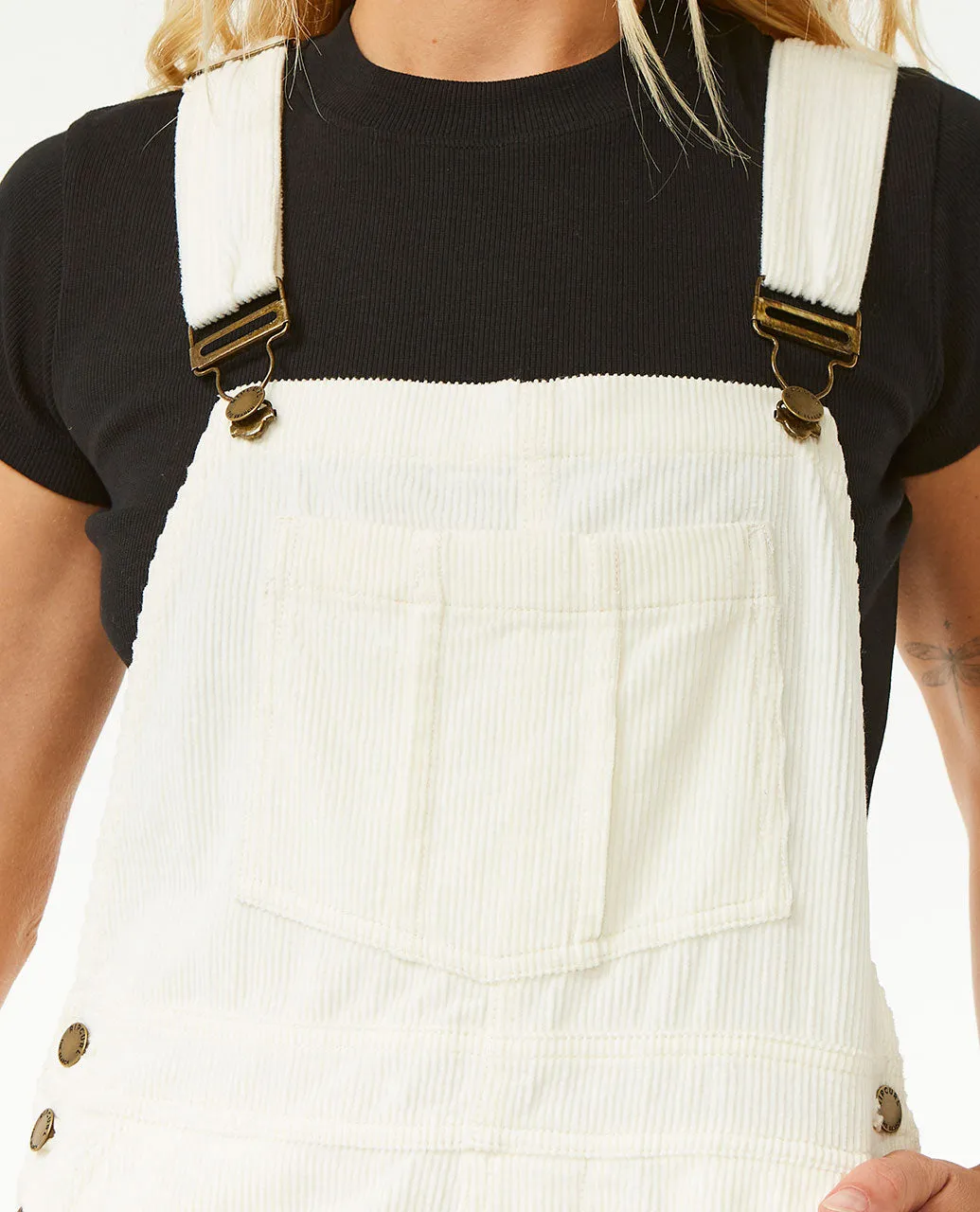 Stevie Cord Overalls - Bone