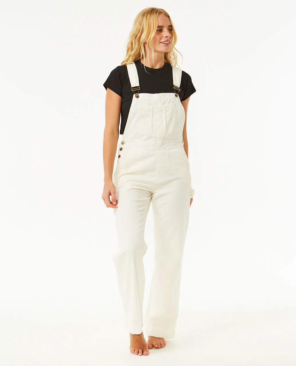 Stevie Cord Overalls - Bone