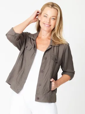 Summer Linen Blend Jacket - 30659 Coffee