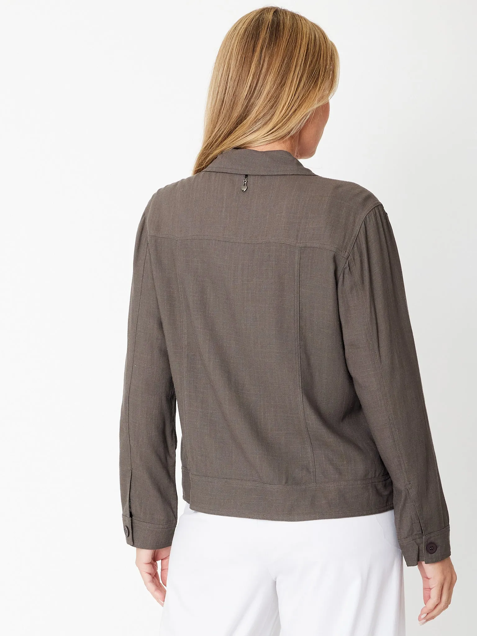 Summer Linen Blend Jacket - 30659 Coffee