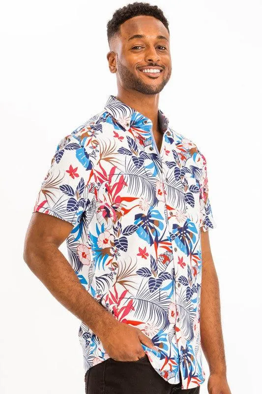 Summer Vibes Floral Print Hawaiian Shirt