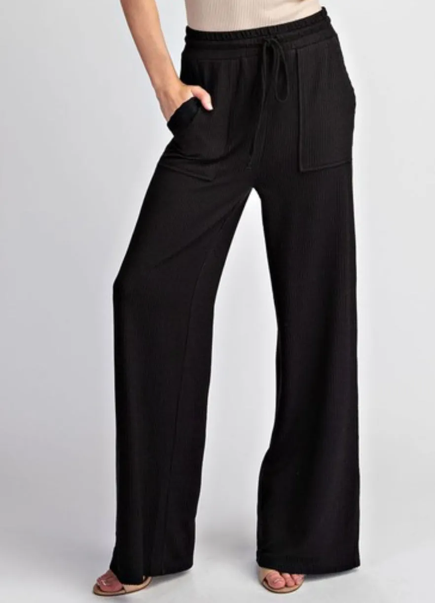 The Textured Drawstring Straight Leg Pants