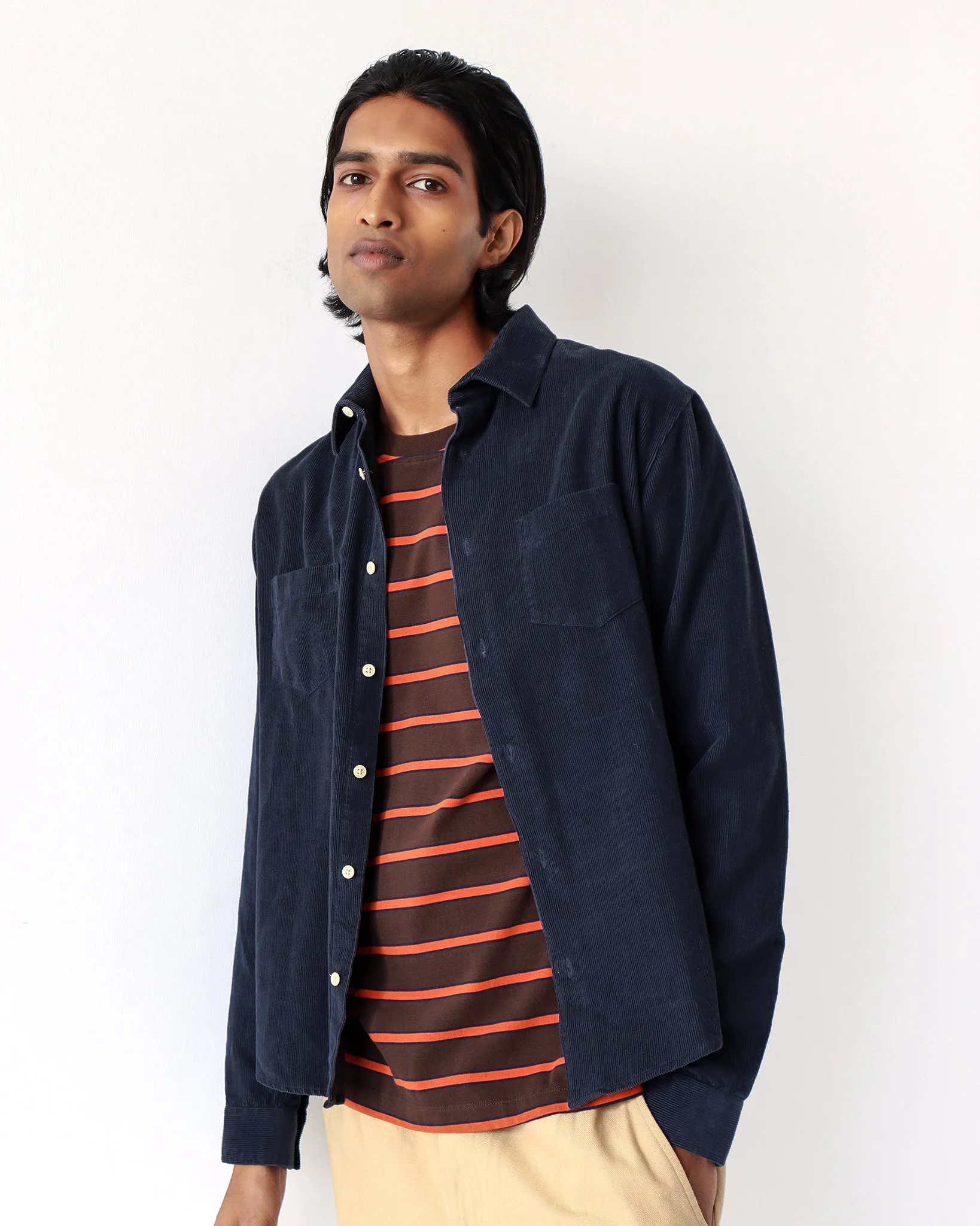 Two Pocket Shirt - Navy Corduroy