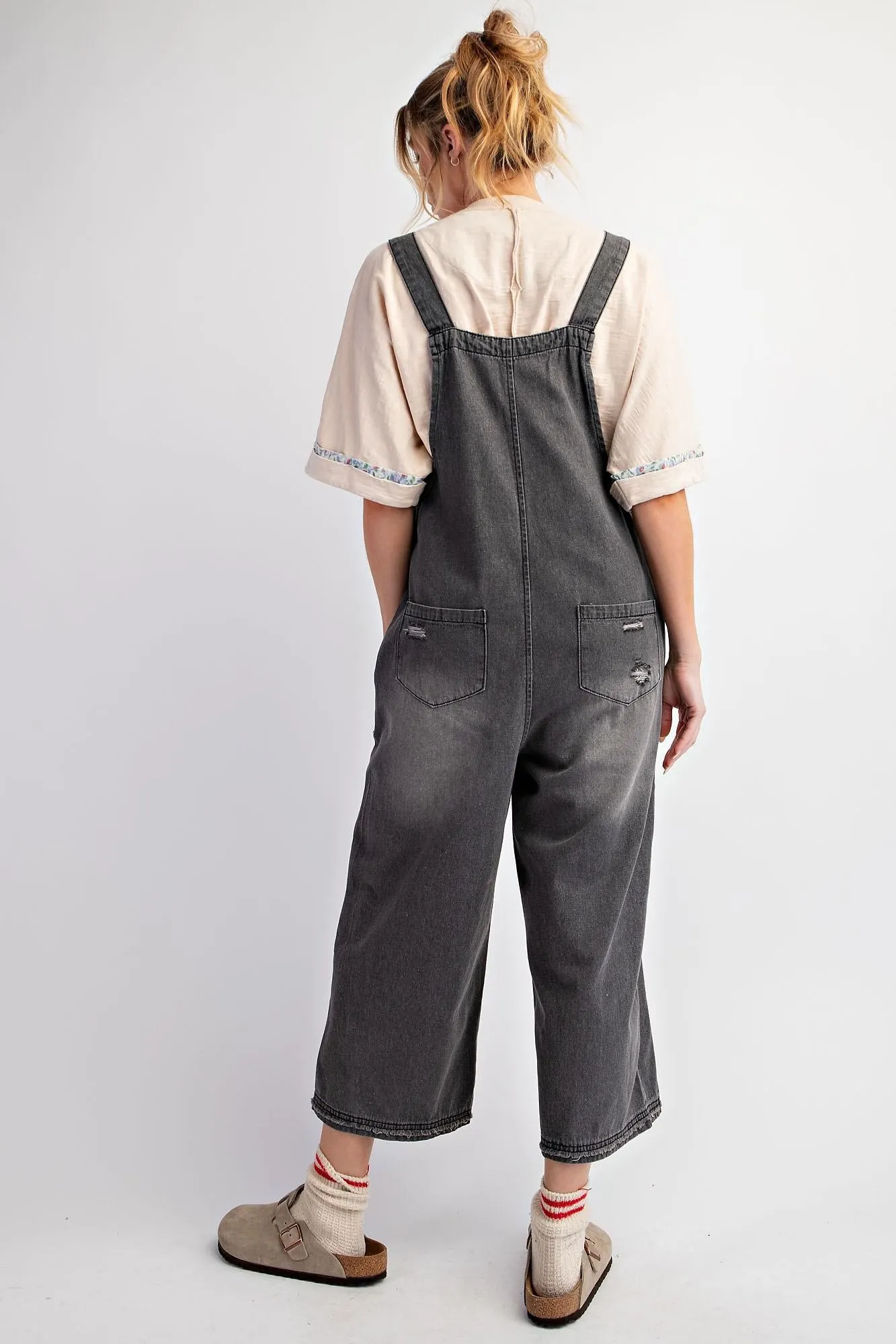 Urban Explorer Washed Twill Oversized Jumpsuit - Black