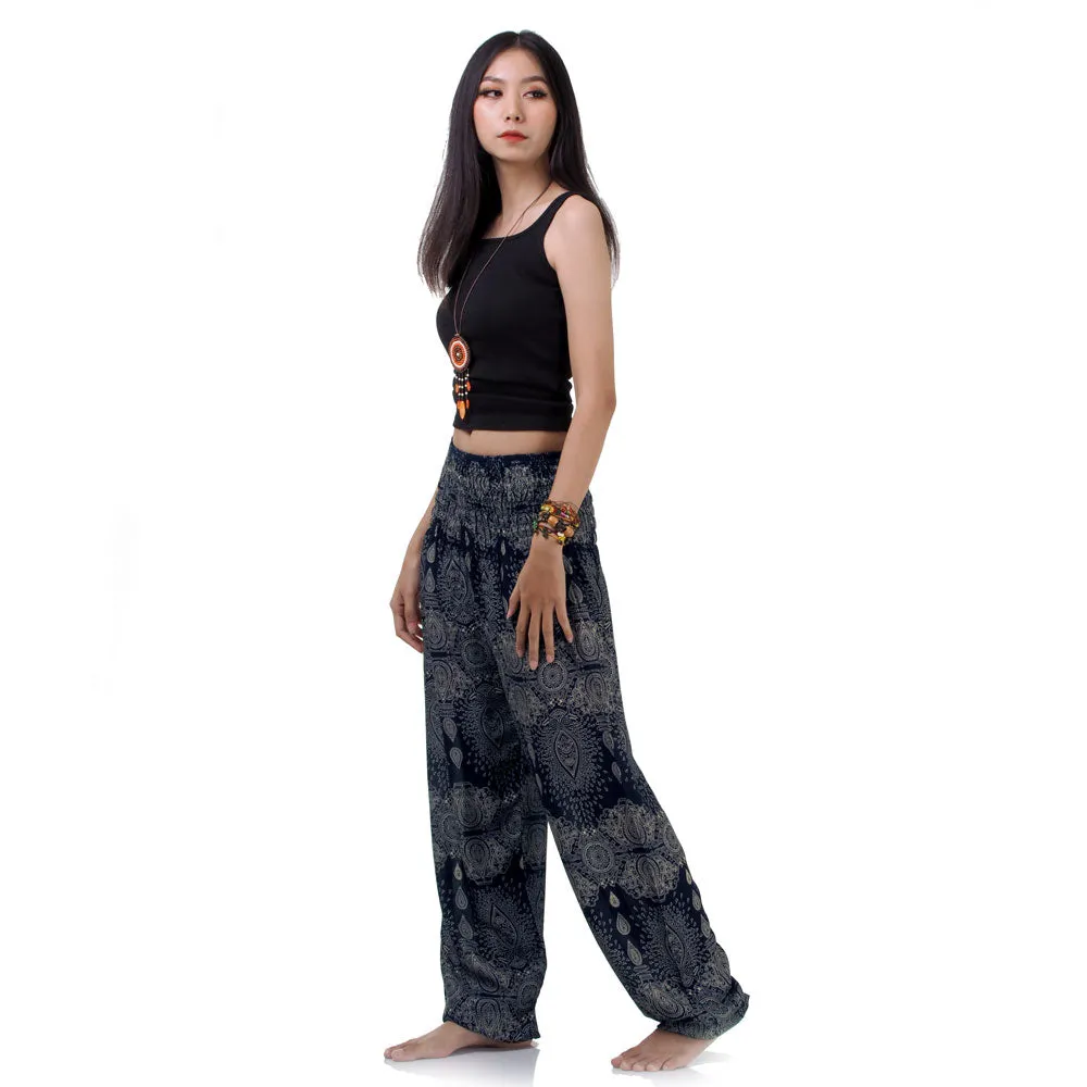 Women’s Mandala Harem Pants Black Night Sky