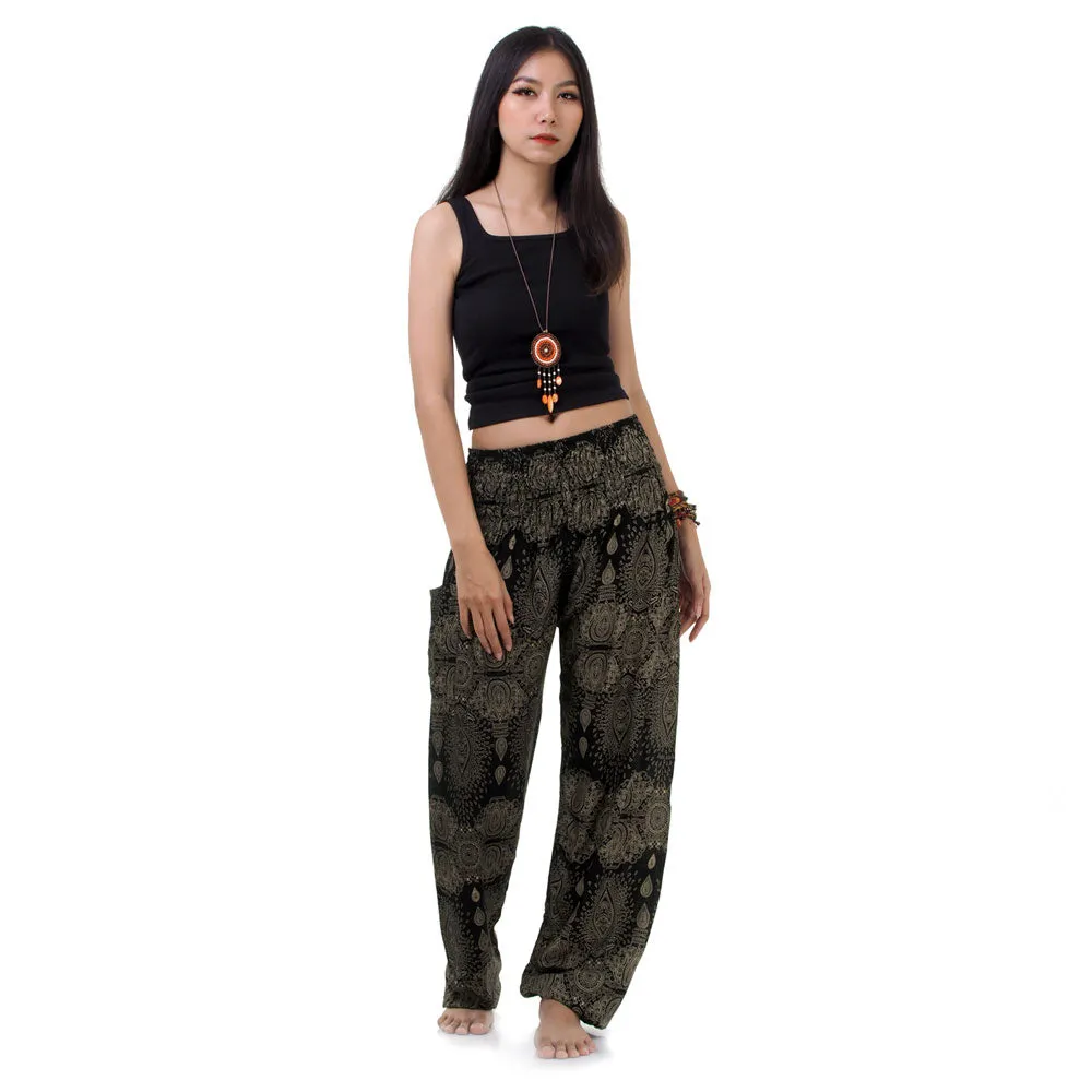 Women’s Mandala Harem Pants Black Night Sky