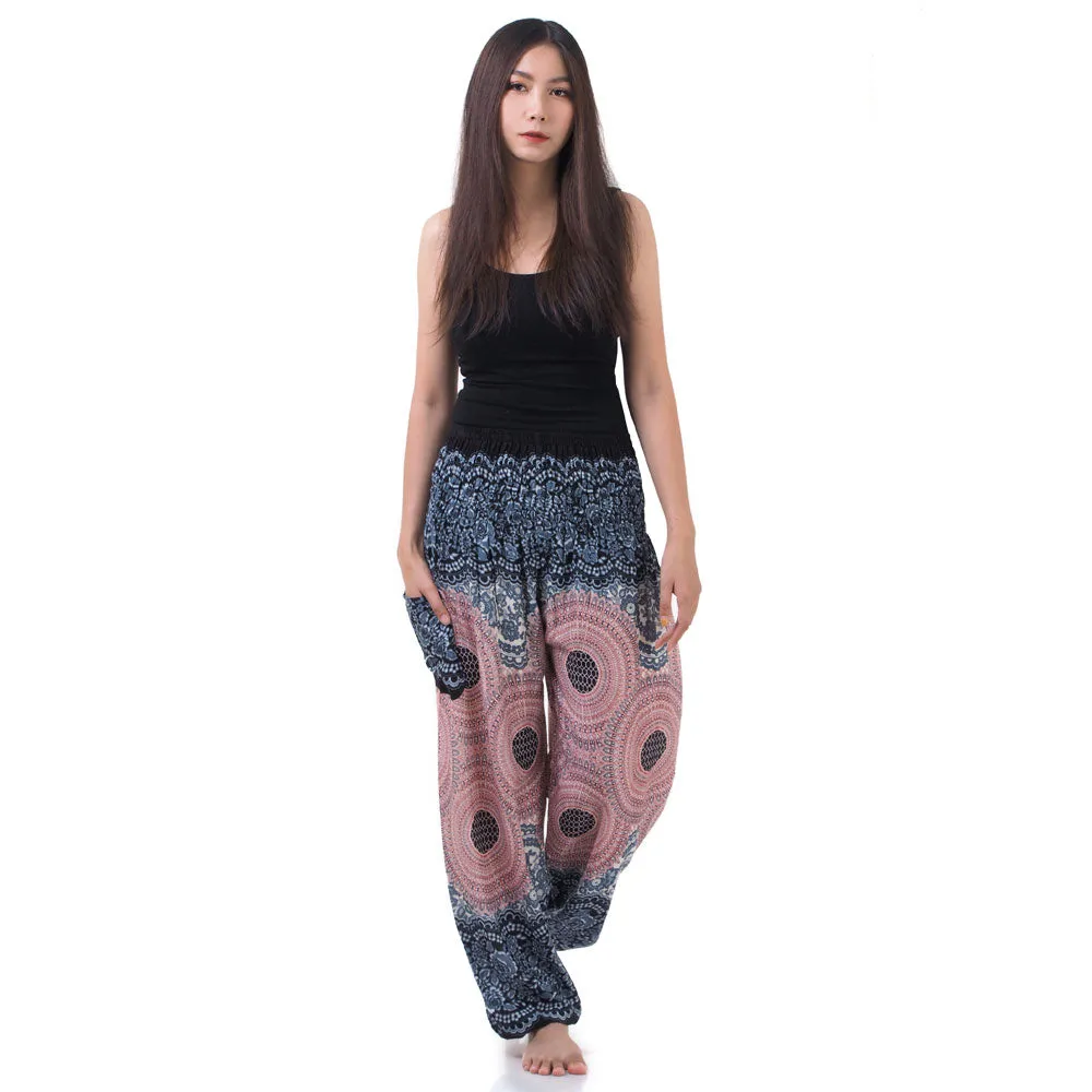 Women's Mandala Harem Pants Red Ruby Cosmos