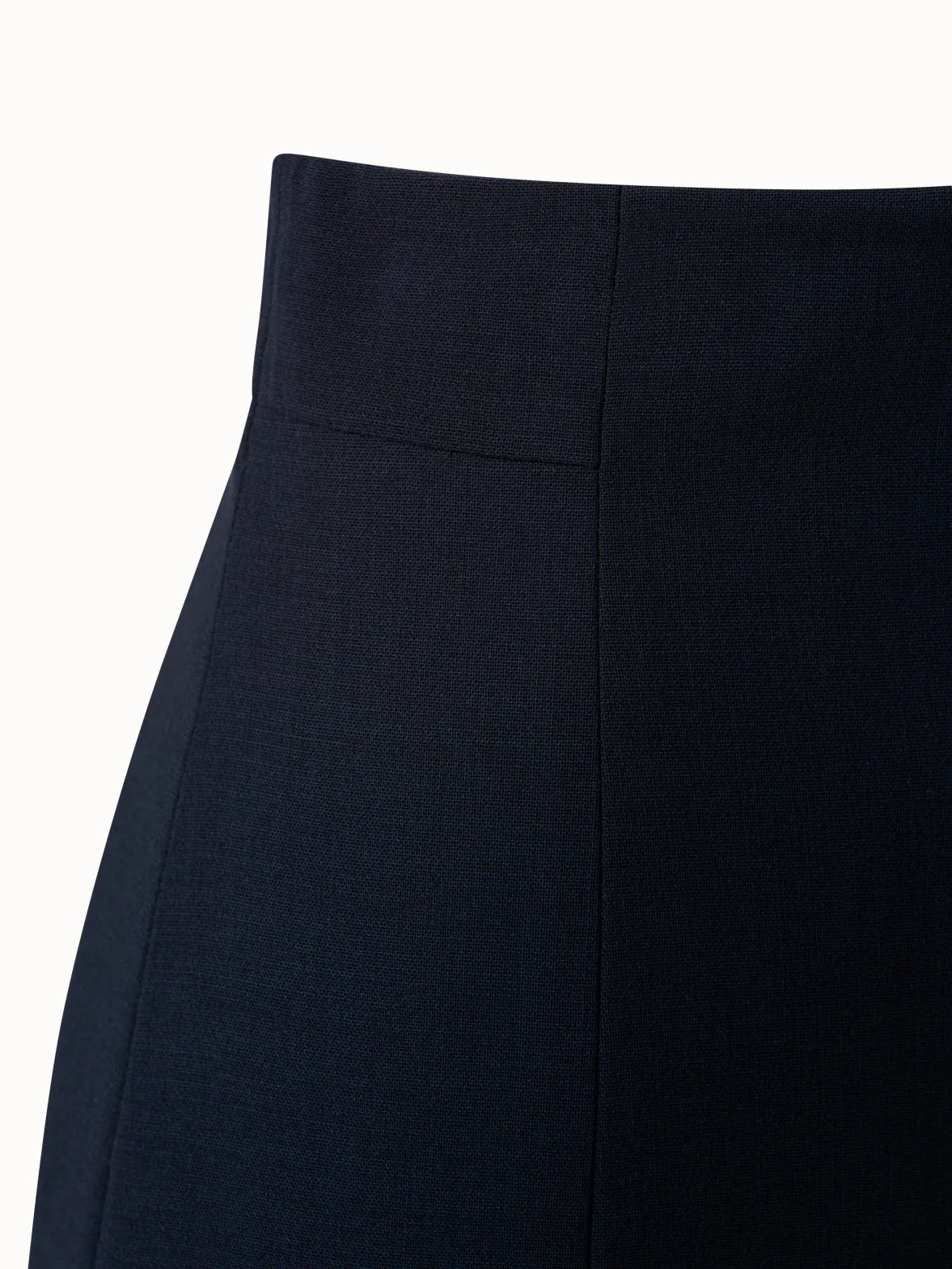 Wool Double-Face Pencil Skirt with Slits