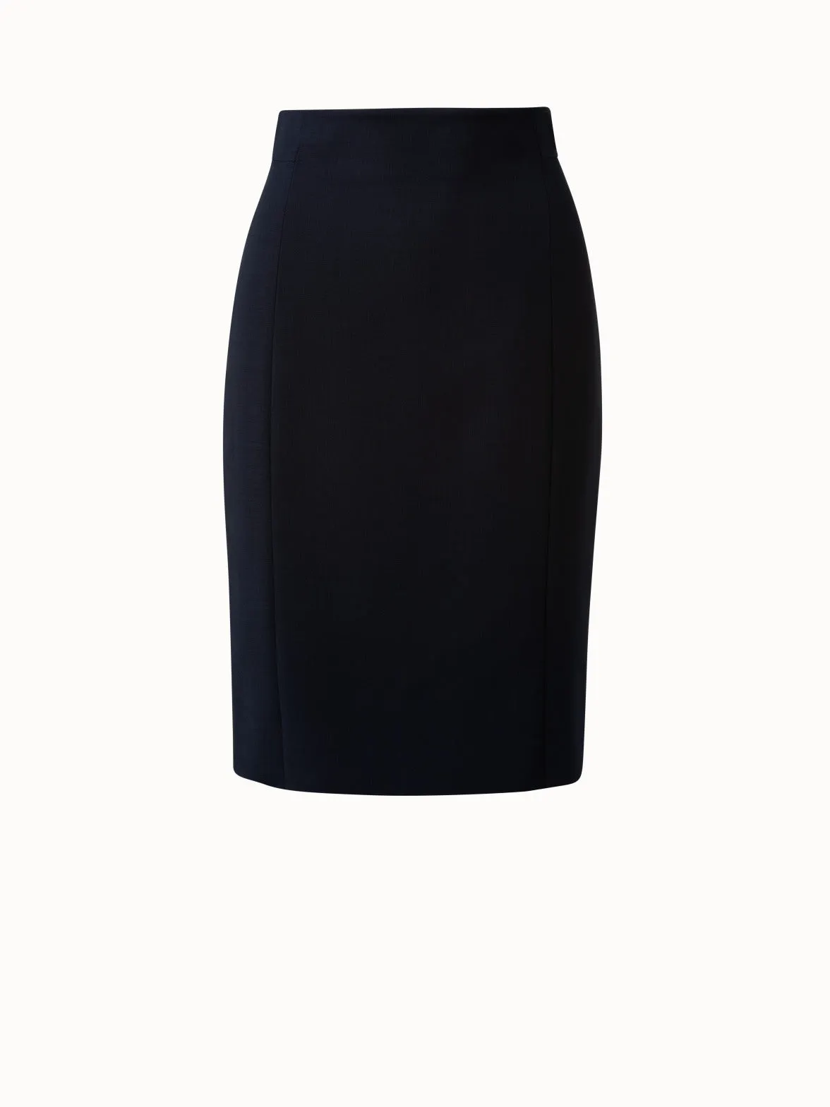 Wool Double-Face Pencil Skirt with Slits