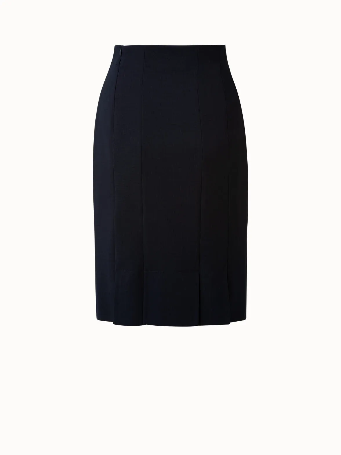 Wool Double-Face Pencil Skirt with Slits