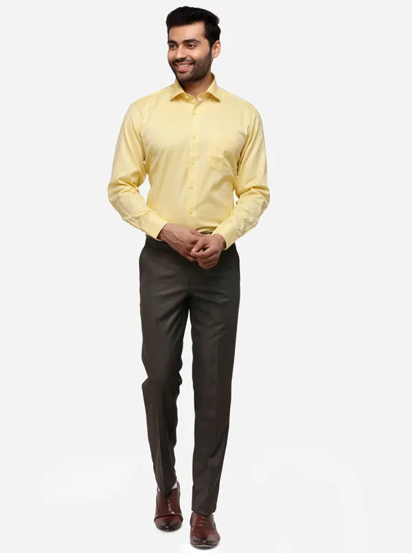 Yellow Printed Smart Fit Formal Shirt | JadeBlue